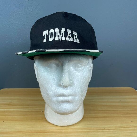 KC TOMAH Snapback Hat Unisex One Size Black White Zebra Brim Adjustable Casual - Picture 1 of 9